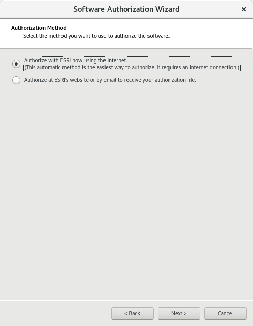 Authorization Method dialog box Authorization Method dialog box